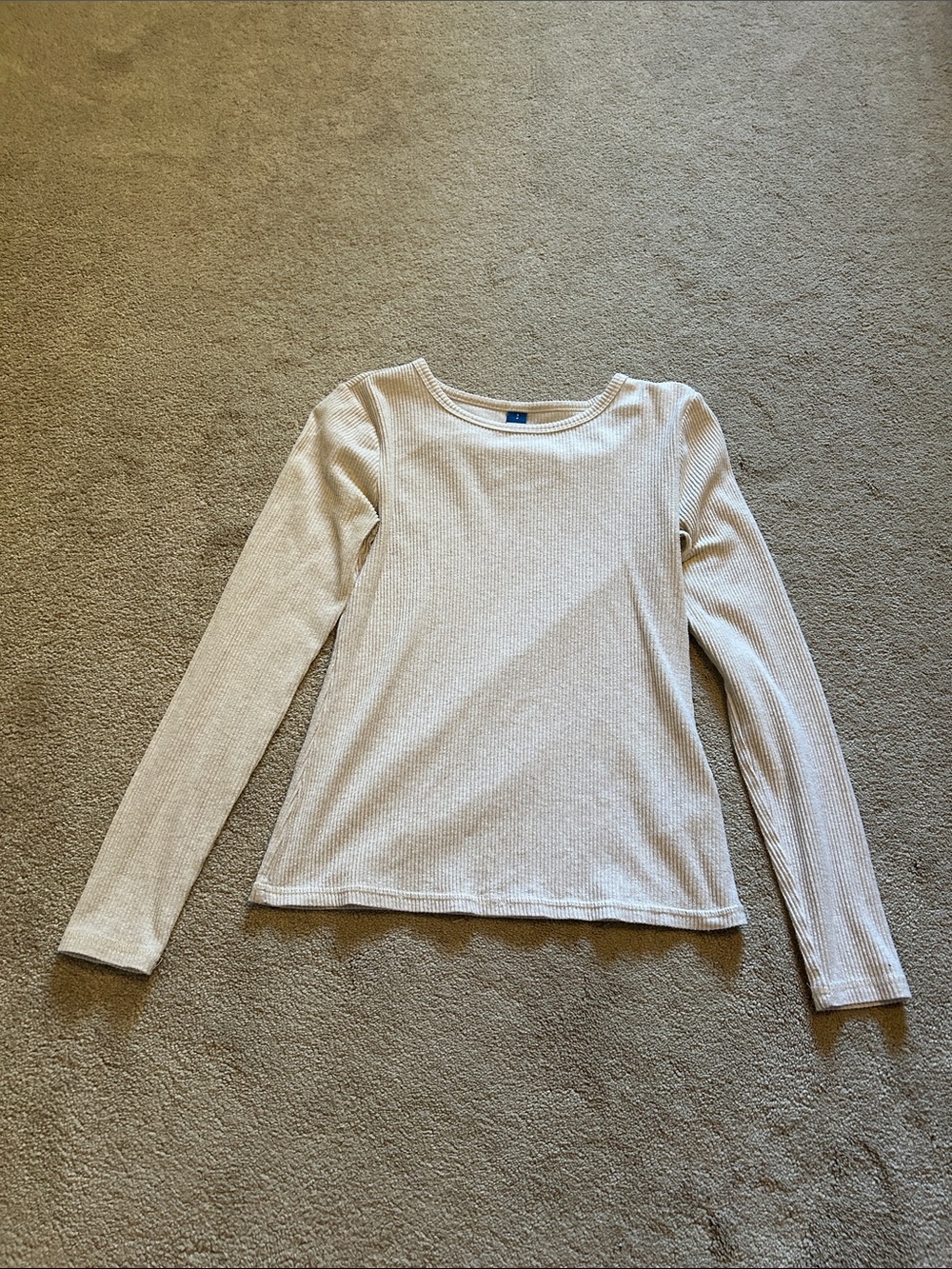 Old Navy Ribbed Long-Sleeve Top in Cream